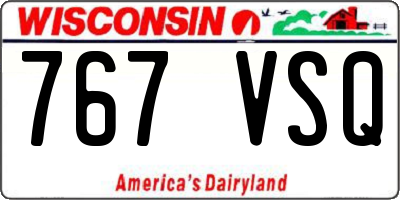 WI license plate 767VSQ