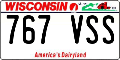 WI license plate 767VSS