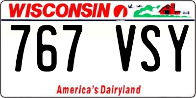 WI license plate 767VSY