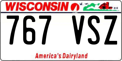 WI license plate 767VSZ