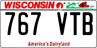WI license plate 767VTB