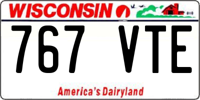 WI license plate 767VTE