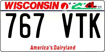 WI license plate 767VTK