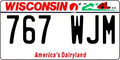 WI license plate 767WJM