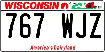 WI license plate 767WJZ