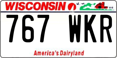 WI license plate 767WKR