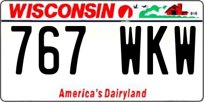 WI license plate 767WKW