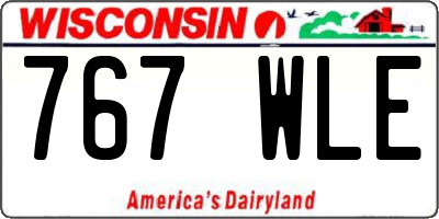 WI license plate 767WLE