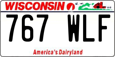WI license plate 767WLF