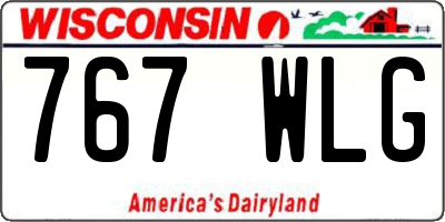 WI license plate 767WLG