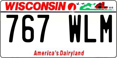 WI license plate 767WLM