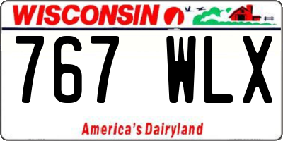 WI license plate 767WLX