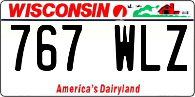 WI license plate 767WLZ