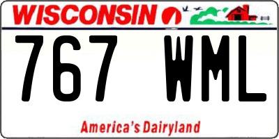 WI license plate 767WML