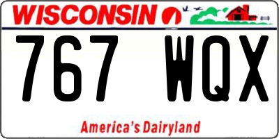 WI license plate 767WQX