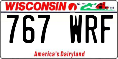 WI license plate 767WRF