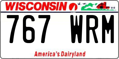 WI license plate 767WRM