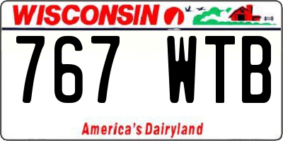 WI license plate 767WTB