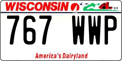 WI license plate 767WWP