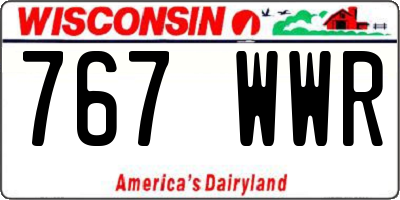 WI license plate 767WWR