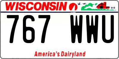 WI license plate 767WWU