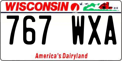 WI license plate 767WXA
