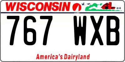 WI license plate 767WXB