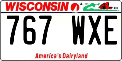 WI license plate 767WXE