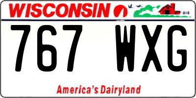 WI license plate 767WXG