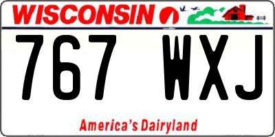 WI license plate 767WXJ