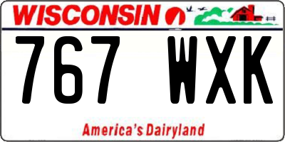 WI license plate 767WXK