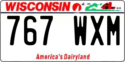 WI license plate 767WXM