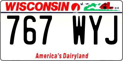 WI license plate 767WYJ