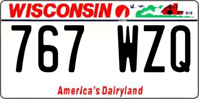 WI license plate 767WZQ