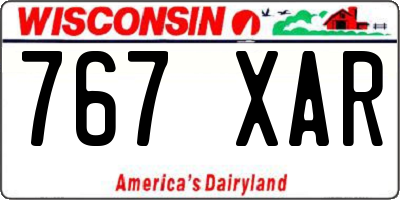 WI license plate 767XAR