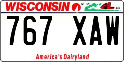 WI license plate 767XAW