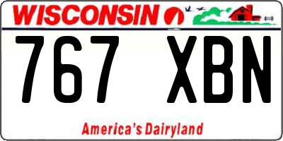 WI license plate 767XBN