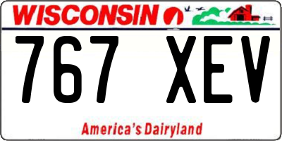 WI license plate 767XEV