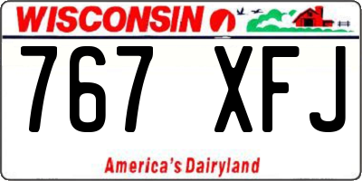 WI license plate 767XFJ