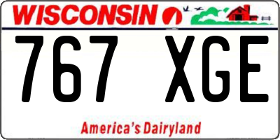 WI license plate 767XGE