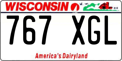WI license plate 767XGL