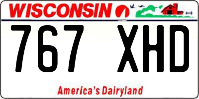 WI license plate 767XHD