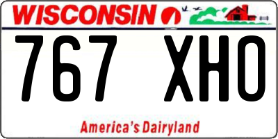 WI license plate 767XHO