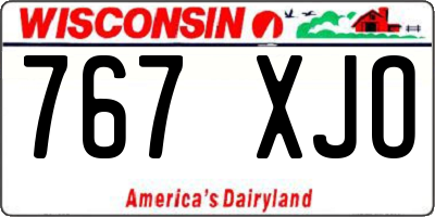 WI license plate 767XJO