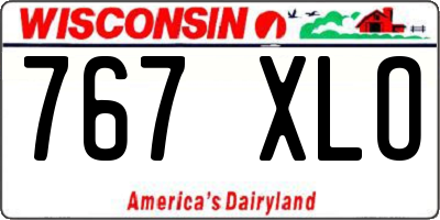 WI license plate 767XLO