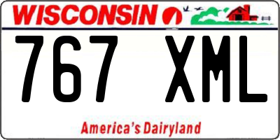 WI license plate 767XML