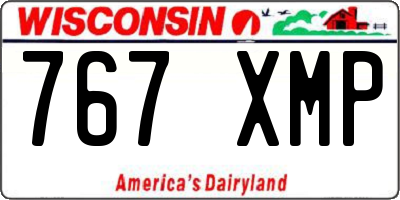 WI license plate 767XMP