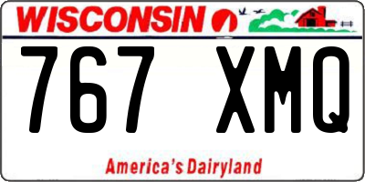 WI license plate 767XMQ