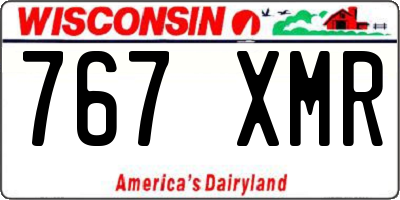 WI license plate 767XMR