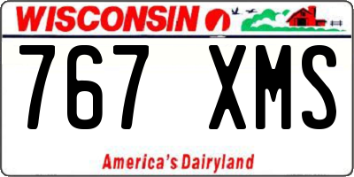 WI license plate 767XMS